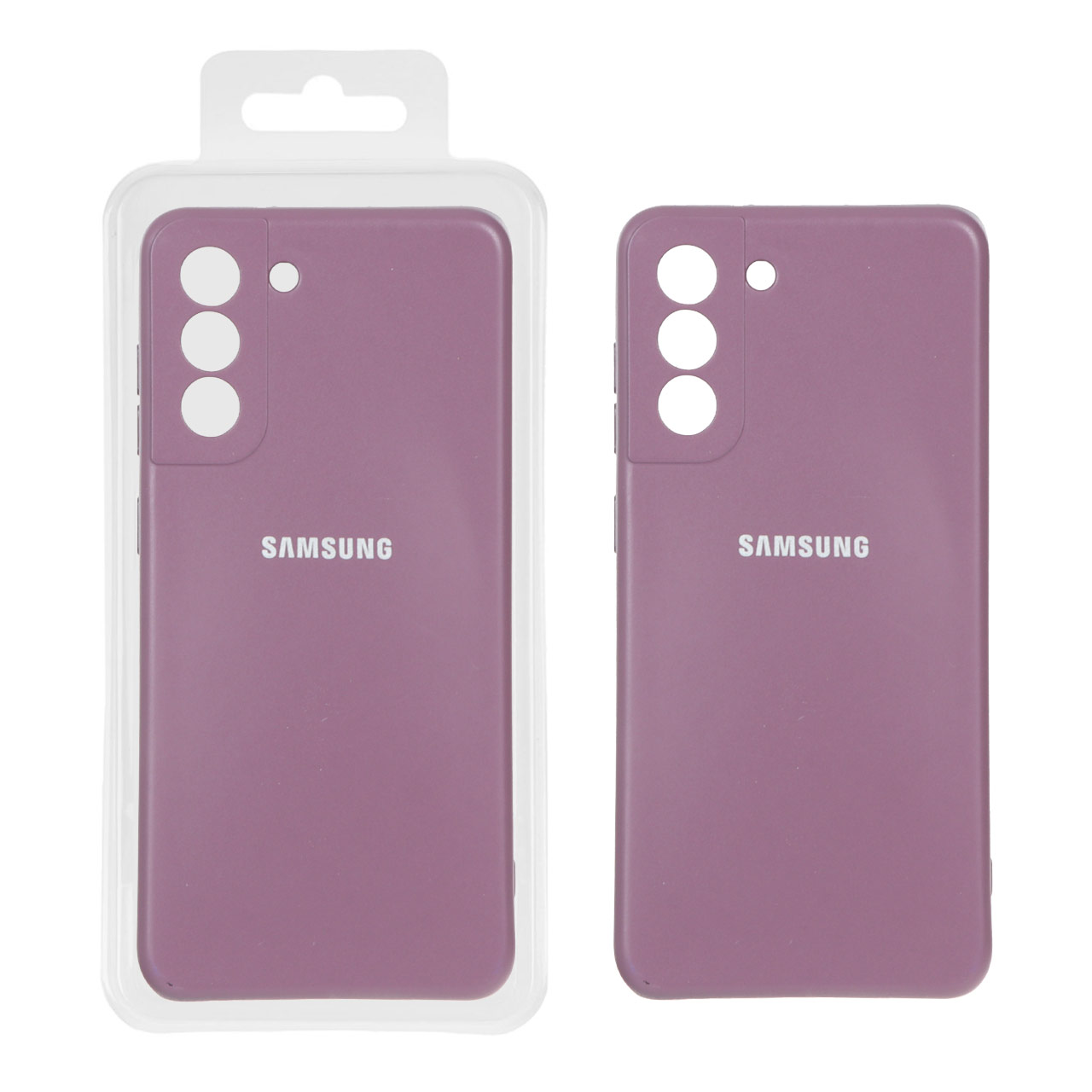 قاب نیو سیلیکون محافظ لنزدار RFF مدل Samsung S21 Fe - بادمجانی کد 8 (پک دار)